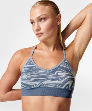 Sweaty Betty Mindful Seamless Yoga BHs Damen Blau | ZASFT6034