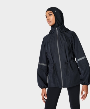 Sweaty Betty Mission Wasserdichte Jacke Damen Schwarz | PCXFY1530