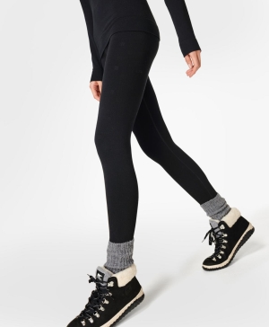 Sweaty Betty Modal Dot Jacquard Base Layer Leggings Damen Schwarz | OJFLE7316