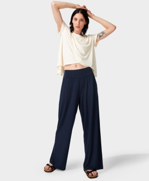 Sweaty Betty Modal Weite Leg Hose Damen Navy Blau | VAZRY4819