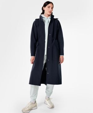 Sweaty Betty Motion Longline Parka Jacke Damen Navy Blau | SAGRP0196
