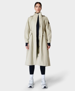 Sweaty Betty Motion Longline Parka Jacke Damen Grau Beige | XTUSZ7586