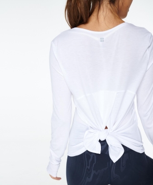 Sweaty Betty Move Split Back Yoga Long Sleeve Damen Weiß | YKUJI0197