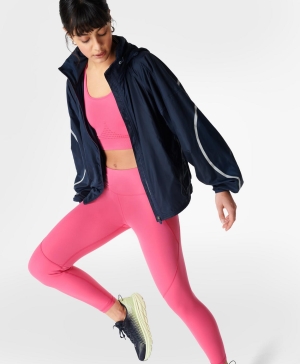 Sweaty Betty Pack Away Jacke Damen Navy Blau | GVATD2936