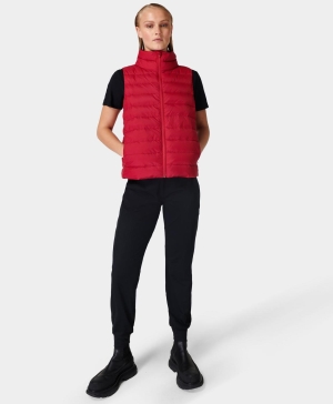 Sweaty Betty Pathfinder Packable Weste Damen Rot | QJUWZ1973