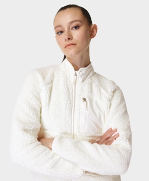 Sweaty Betty Pennine Zip Up Sweatshirt Damen Weiß | KYPED7684