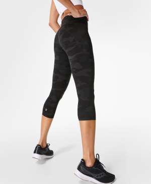 Sweaty Betty Power Cropped Workout Leggings Damen Schwarz Camouflage | EMTXQ8647