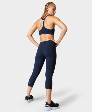 Sweaty Betty Power Cropped Workout Leggings Damen Navy Blau | GETZJ1375