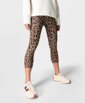 Sweaty Betty Power Cropped Workout Leggings Damen Braun | GMYSK5924