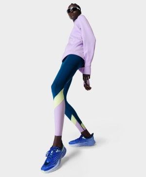 Sweaty Betty Power High Taille Colour Block Workout Leggings Damen Tiefesblau | GRHZE7931