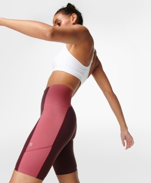 Sweaty Betty Power High-Waisted 9" Biker Kurze Hose Damen Rot | YXODL1246