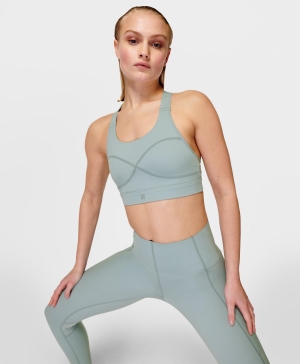 Sweaty Betty Power Medium Support Sports BHs Damen Blau | KQGHW3241