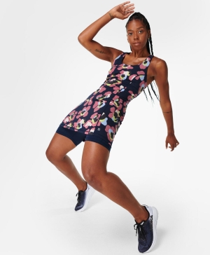 Sweaty Betty Power Workout Kleider Damen Blau Leopard | AKXDV1389