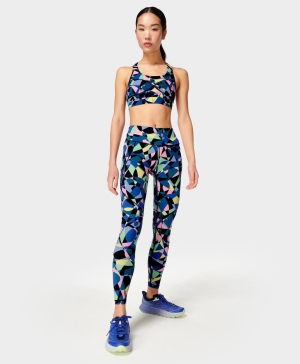 Sweaty Betty Power Workout Leggings Damen Blau Camouflage | ALYWS2189