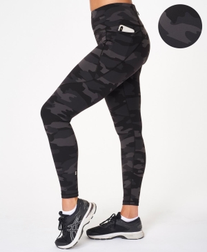 Sweaty Betty Power Workout Leggings Damen Schwarz Camouflage | SJDHW9603