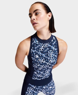 Sweaty Betty Power Zip Back Workout Muskelshirt Damen Blau | YGIKD3904