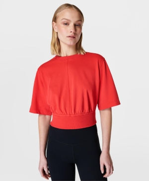 Sweaty Betty Refine Kurzes Sleeve T-shirts Damen Rot | OKXZM3140