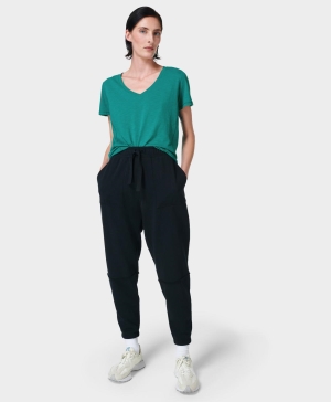 Sweaty Betty Refresh V-Neck T-shirts Damen Grün | IKGLD9235
