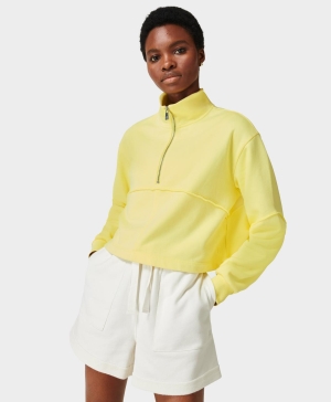 Sweaty Betty Revive Half Zip Sweatshirt Damen Gelb | SITJF6247