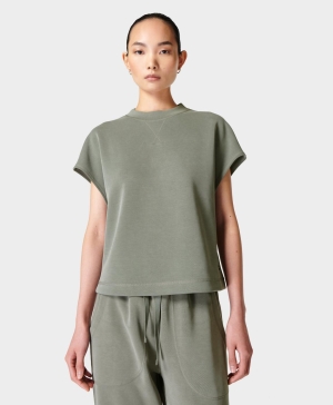 Sweaty Betty Sand Wash Dance T-shirts Damen Grau Grün | XQCAY1750