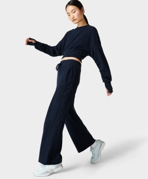 Sweaty Betty Serene Luxe Fleece Pant Hose Damen Navy Blau | FJVKX2387