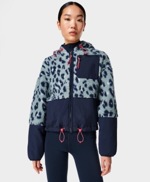 Sweaty Betty Sherpa Zip Up Sweatshirt Damen Blau | ICVPE2167