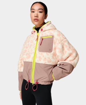 Sweaty Betty Sherpa Zip Up Sweatshirt Damen Rosa | LVRIZ4650