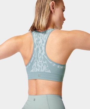 Sweaty Betty Stamina Sports BHs Damen Blau Leopard | QZTXP4501