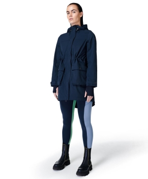 Sweaty Betty Stride Wasserdichte Parka Jacke Damen Blau | WGAFM9078