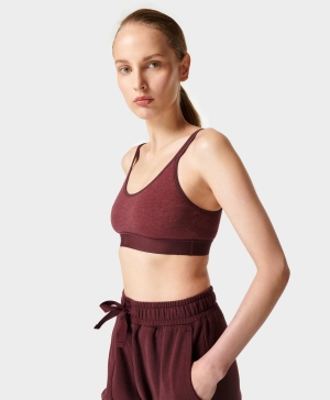 Sweaty Betty Sundown Soft Cottonlette BHs Damen Rot | MKAWD5301