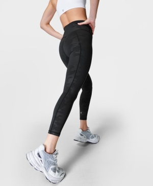 Sweaty Betty Super Sculpt Emboss 7/8 Yoga Leggings Damen Schwarz Camouflage | LQZMW4072