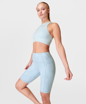 Sweaty Betty Super Soft 9" Kurze Hose Damen Blau | OEUGD4203