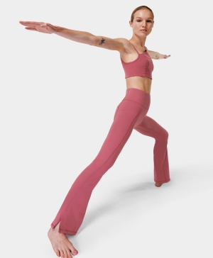 Sweaty Betty Super Soft Flare Yoga Trousers Hose Damen Rosa | UYPTI4872