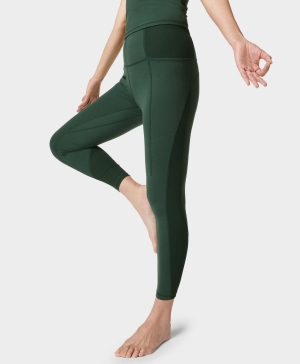 Sweaty Betty Super Soft Gerippt 7/8 Yoga Leggings Damen Grün | ISFCT9562