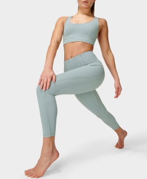 Sweaty Betty Super Soft Gerippt 7/8 Yoga Leggings Damen Blau | PHKWX4982