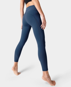 Sweaty Betty Super Soft Gerippt 7/8 Yoga Leggings Damen Blau | STPOQ5390