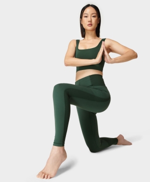 Sweaty Betty Super Soft Gerippt Yoga Leggings Damen Grün | FQJOM6359