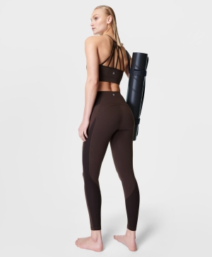Sweaty Betty Super Soft Gerippt Yoga Leggings Damen Braun | GNJUD8950
