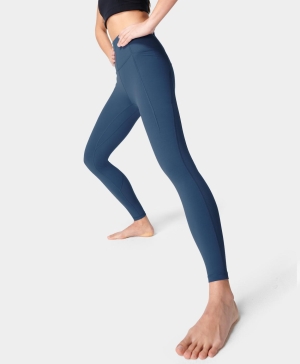 Sweaty Betty Super Soft Gerippt Yoga Leggings Damen Blau | SGCTX4610