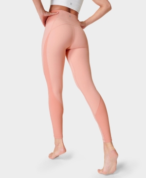 Sweaty Betty Super Soft Gerippt Yoga Leggings Damen Rosa | UKJQF1678