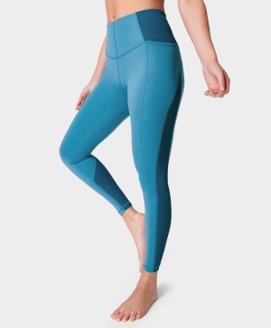 Sweaty Betty Super Soft Gerippt Yoga Leggings Damen Blau | WQCAK6185