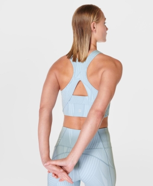 Sweaty Betty Super Soft Mesh Workout BHs Damen Blau | ANGBF4059