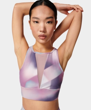Sweaty Betty Super Soft Mesh Workout BHs Damen Rosa | ZYJKX8417
