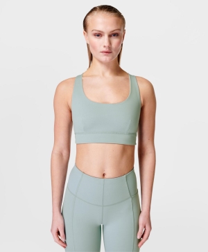 Sweaty Betty Super Soft Reversible Yoga BHs Damen Weiß Blau | MUBQK8203