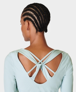 Sweaty Betty Super Soft Rib Yoga Long Sleeve Damen Blau | NYIJD1285