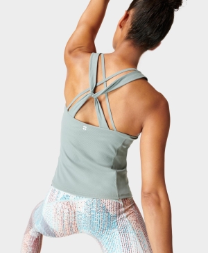 Sweaty Betty Super Soft Rib Yoga Muskelshirt Damen Blau | OZFYI2156