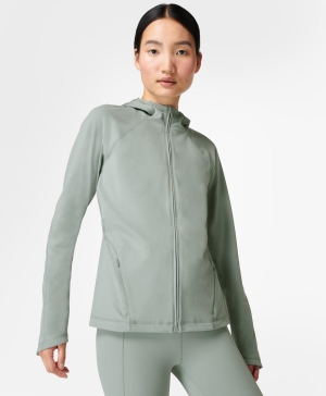 Sweaty Betty Super Soft Workout Zip Up Sweatshirt Damen Blau | BKDWC4796