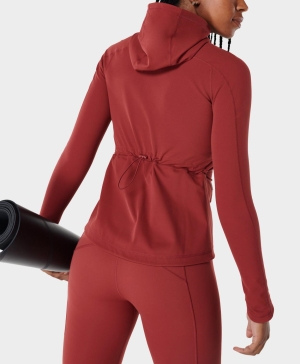 Sweaty Betty Super Soft Workout Zip Up Sweatshirt Damen Rot | DSHIM0129