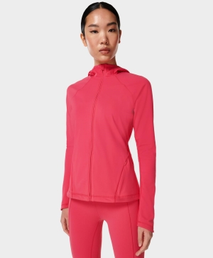 Sweaty Betty Super Soft Workout Zip Up Sweatshirt Damen Rosa | IRQLV6482