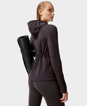 Sweaty Betty Super Soft Workout Zip Up Sweatshirt Damen Grau | YQHZE4278